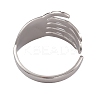 Non-Tarnish 304 Stainless Steel Skull Open Cuff Rings for Women RJEW-G285-70P-3