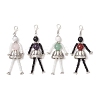 4Pcs Glass & Alloy & Gemstone Human Pendant Decoration HJEW-TA00361-2