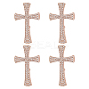 4Pcs Cross Rhinestone Lapel Pins JEWB-HY0001-50RG-1