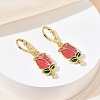 Valentine's Day Brass Enamel Hoop Earrings for Women EJEW-G464-01G-02-2