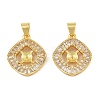 Brass Micro Pave Clear Cubic Zirconia Peg Bails Pin Pendants KK-CBA6A75-41G-1