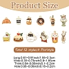 48Pcs 12 Styles Eco-Friendly Zinc Alloy Pendants ENAM-YW0009-91-2