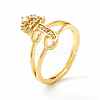 Clear Cubic Zirconia Initial Letter with Crown Adjustable Ring RJEW-M139-17T-1