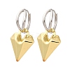 Two Tone Heart Brass Hoop Earrings EJEW-D322-12GP-02B-4