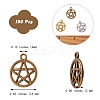 150Pcs 3 Colors Tibetan Style Alloy Wicca Charms TIBEP-SZ0001-05-2