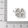 Brass Micro Pave Clear Cubic Zirconia Connector Charms KK-C086-04P-3
