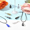 DIY Natural & Synthetic Gemstone Teardrop Pendant & Waxed Cord Pendant Necklace Making Kits DIY-FS0008-48-9