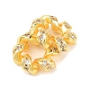 Twisted Brass Micro Pave Clear Cubic Zirconia European Beads KK-C142-02G-2