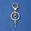 304 Stainless Steel Initial Letter Key Charm Keychains KEYC-YW00004-22-2