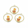 Autumn Theme Alloy Enamel Pendants ENAM-S115-195-1