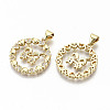 Brass Micro Pave Clear Cubic Zirconia Pendants ZIRC-S067-198-NF-2