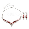 Alloy Rhinestone Necklaces & Stud Earring Sets for Women SJEW-U001-01P-01-3