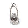 Brass Micro Pave Clear Cubic Zirconia Pendants KK-G545-19P-1