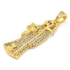 Rack Plating Brass Micro Pave Cubic Zirconia Pendants KK-Z063-09G-02-2