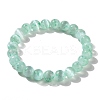 Dyed Natural Selenite Round Beaded Stretch Bracelet for Women BJEW-G697-02A-3