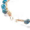 Natural Apatite Braided Beaded Bracelet BJEW-JB07997-07-4