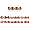 Golden Plated Alloy Enameled Coffee Bean Links Chains LCHA-H004-01G-D-2