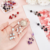 12Pcs 6 Styles Mixed Stone Round Tassel Big Pendants PALLOY-PHE00009-3