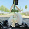 2Pcs Crochet Lily of The Valley Polyester Car Hanging Pendant HJEW-FG0001-14A-5