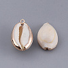 Electroplate Cowrie Shell Pendants SSHEL-S261-11-2