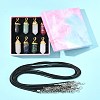 DIY Natural Gemstone & Waxed Cord Necklace Making Kits DIY-FS0008-04A-8