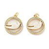 Brass Micro Pave Clear Cubic Zirconia Pendants KK-L213-024G-02-1