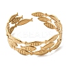 Fish 304 Stainless Steel Cuff Bangles for Women BJEW-A155-02G-4