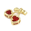 Brass Micro Pave Cubic Zirconia Pendants KK-N254-227G-01-2