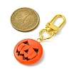 2Pcs 2 Colors Halloween Synthetic Turquoise Pumpkin Pendant Decorations HJEW-JM01947-3