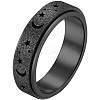 201 Stainless Steel Moon and Star Rotatable Finger Ring MOST-PW0001-005I-02-1