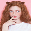 2Pcs Cat Ear Shape Plush Claw Hair Clips OHAR-LP0001-16A-1