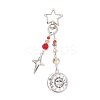 Glass Bead & Alloy Pendant Decorations HJEW-JM03016-3