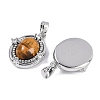 Natural Tiger Eye Oval Pendants KK-U043-44P-F-2