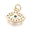 Brass Micro Pave Cubic Zirconia Charms ZIRC-I032-70G-2