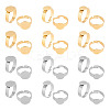 24Pcs 6 Style Adjustable 304 Stainless Steel Finger Rings Components STAS-AR0001-53-1