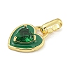 Rack Plating Heart Brass & Cubic Zirconia & Enamel Pendants KK-Z053-28G-3