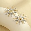 304 Stainless Steel Two Tone Stud Earrings EJEW-R031-01GP-2