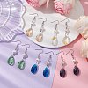 Glass and Shell Pearl Dangle Earrings EJEW-JE06020-2