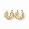 Brass Donut Thick Hoop Earrings for Women EJEW-I270-08G-1
