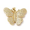 Rack Plating Brass Micro Pave Cubic Zirconia Pendants KK-E072-20G-1