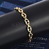 304 Stainless Steel Oval Link Chain Bracelets for Women Men BJEW-F488-48A-G-3