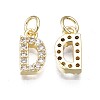 Brass Micro Pave Clear Cubic Zirconia Charms KK-N241-001-NR-5