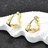 Heart Brass Hoop Earrings EJEW-H157-05G-2