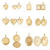 6 Pcs 6 Styles 316 Stainless Steel Locket Pendants STAS-TA0003-40-1