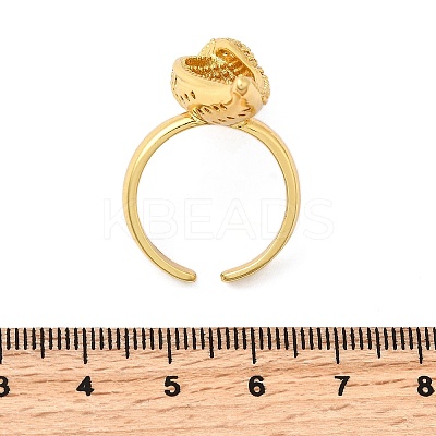 Brass Micro Pave Clear Cubic Zirconia Adjustable Open Cuff Rings for Women RJEW-I111-02G-02-1