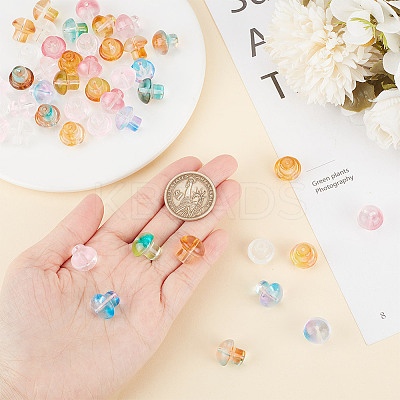96Pcs 8 Colors Transparent Glass Beads GLAA-GO0001-01-1