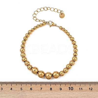 304 Stainless Steel Beaded Bracelets for Women LS-BJEW-Z136-02G-1