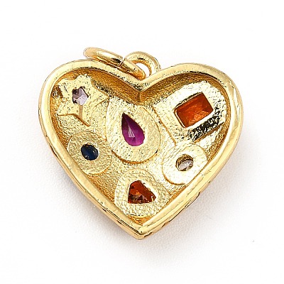 Brass Micro Pave Cubic Zirconia Pendants KK-H433-15G-1