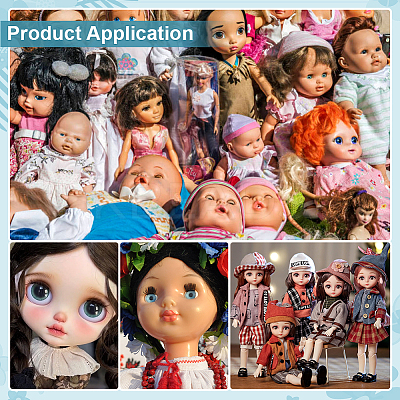 3 Pairs 3 Colors Iron & Polystyrene & PET Doll Craft Eyes DIY-PH0031-58A-1