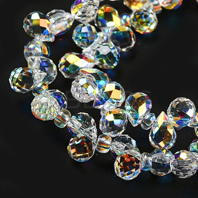 Electroplate Transparent Glass Beads Strands EGLA-P052-01A-AB02-1